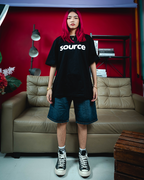 OG Logo Oversized Tee - White in Black