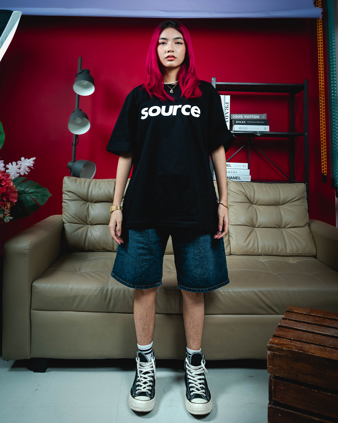 OG Logo Oversized Tee - White in Black