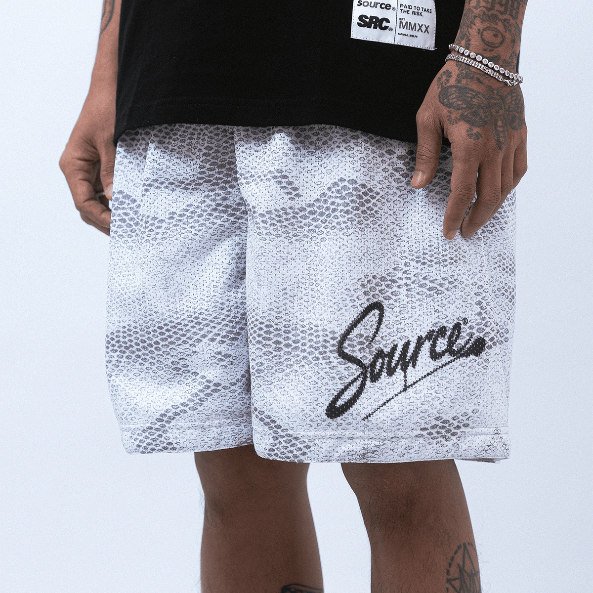 Silver Scales Mesh Shorts