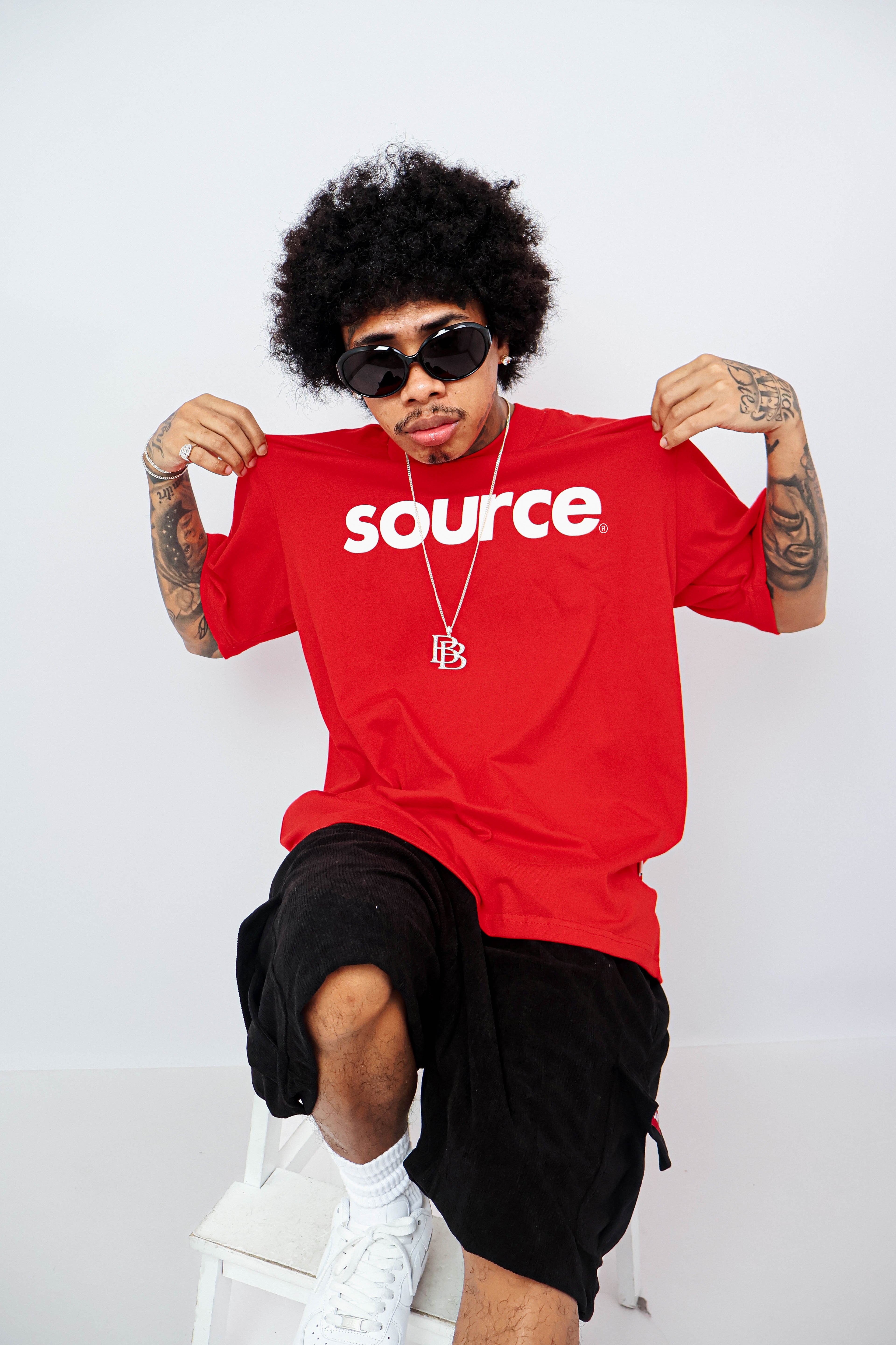 OG Logo Oversized Tee - White in Red