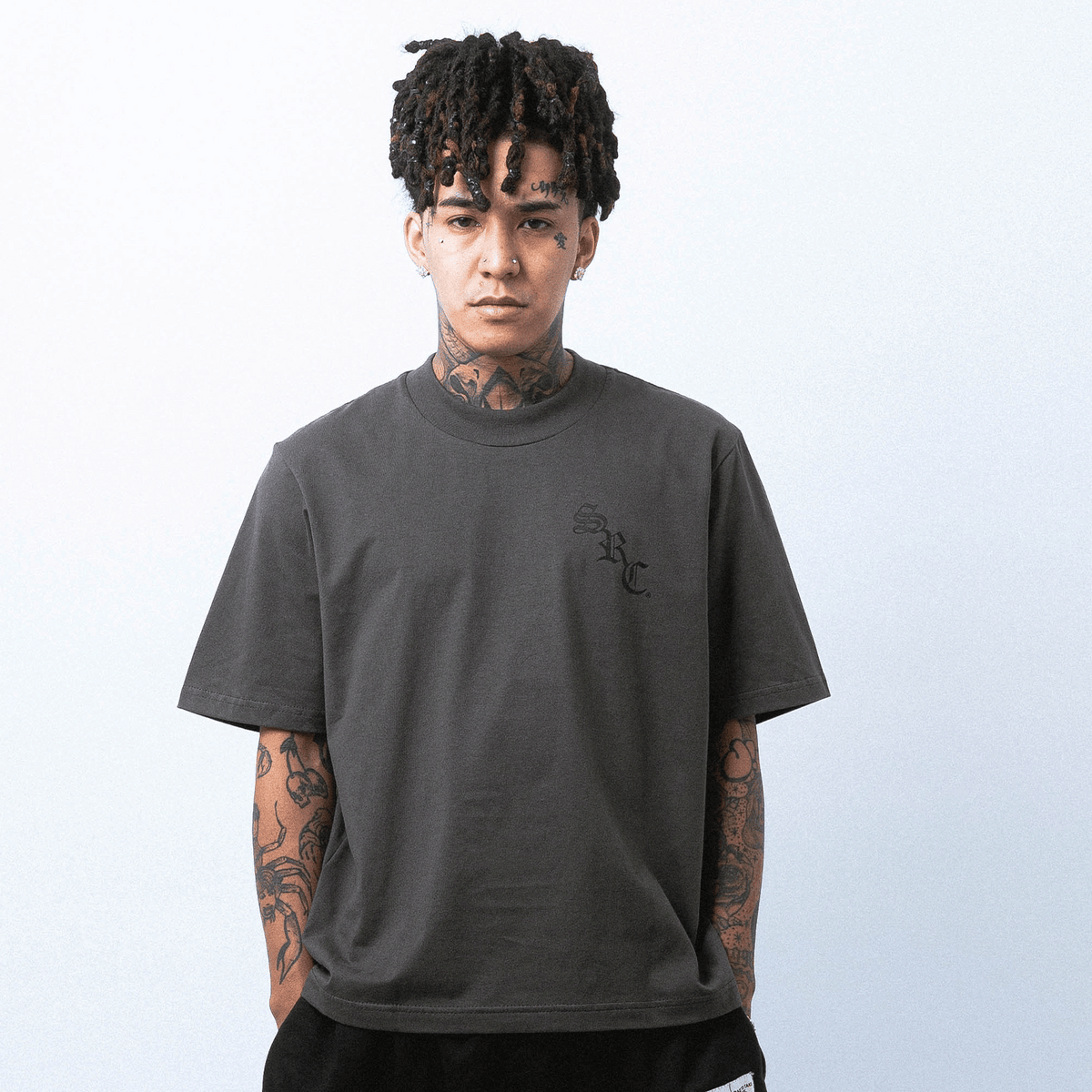 Gothic Boxy Tee - Charcoal