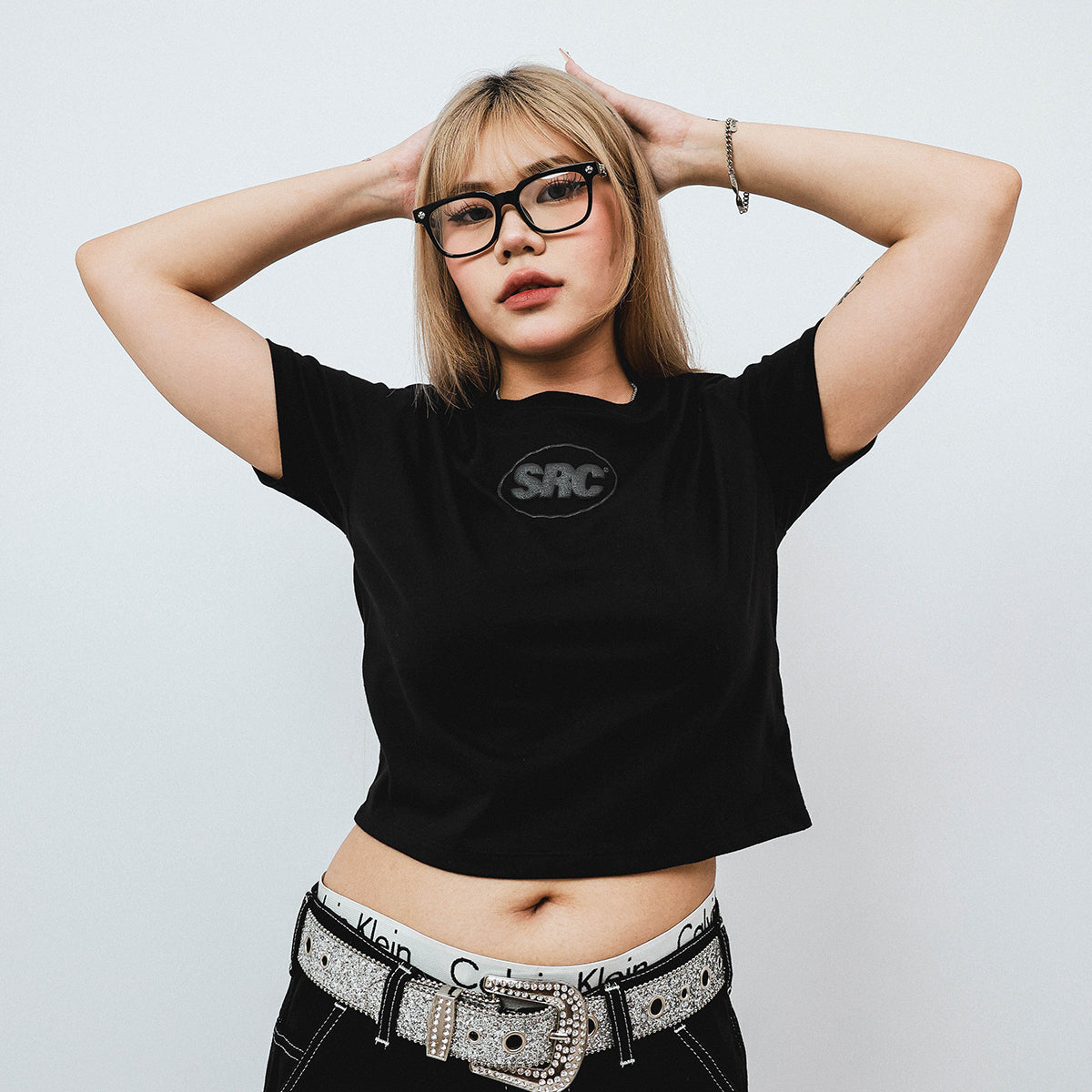 OG Logo Women's Cropped Top - Black in Black