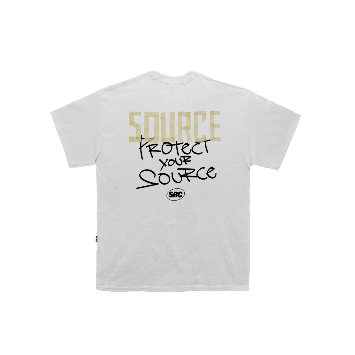 Protect Your Source in White Oversized Tee