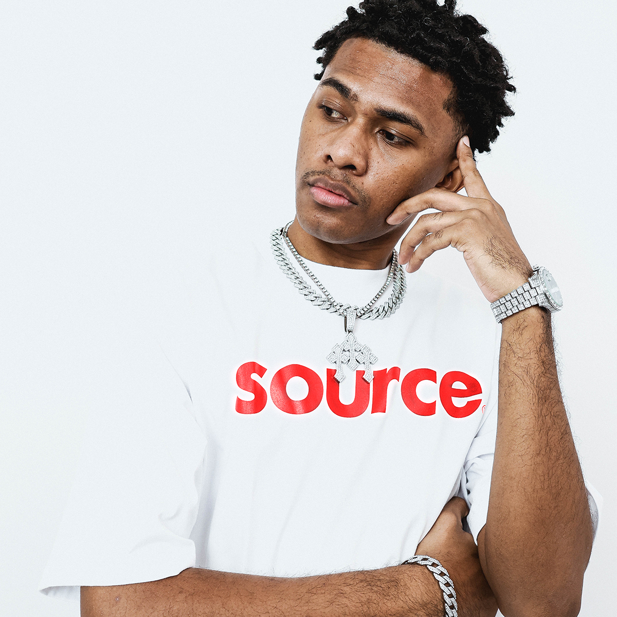 OG Logo Oversized Tee - Red in White