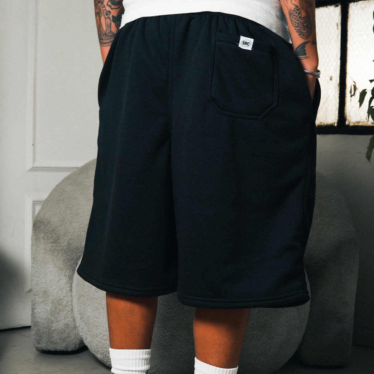 Tagged Sweatshorts - Black