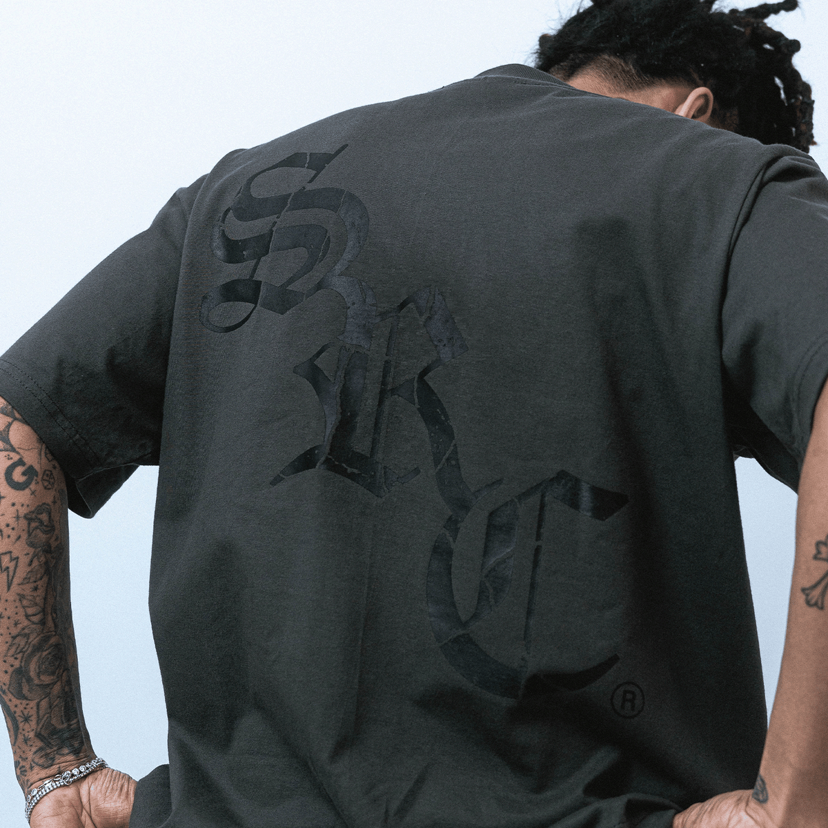 Gothic Boxy Tee - Charcoal