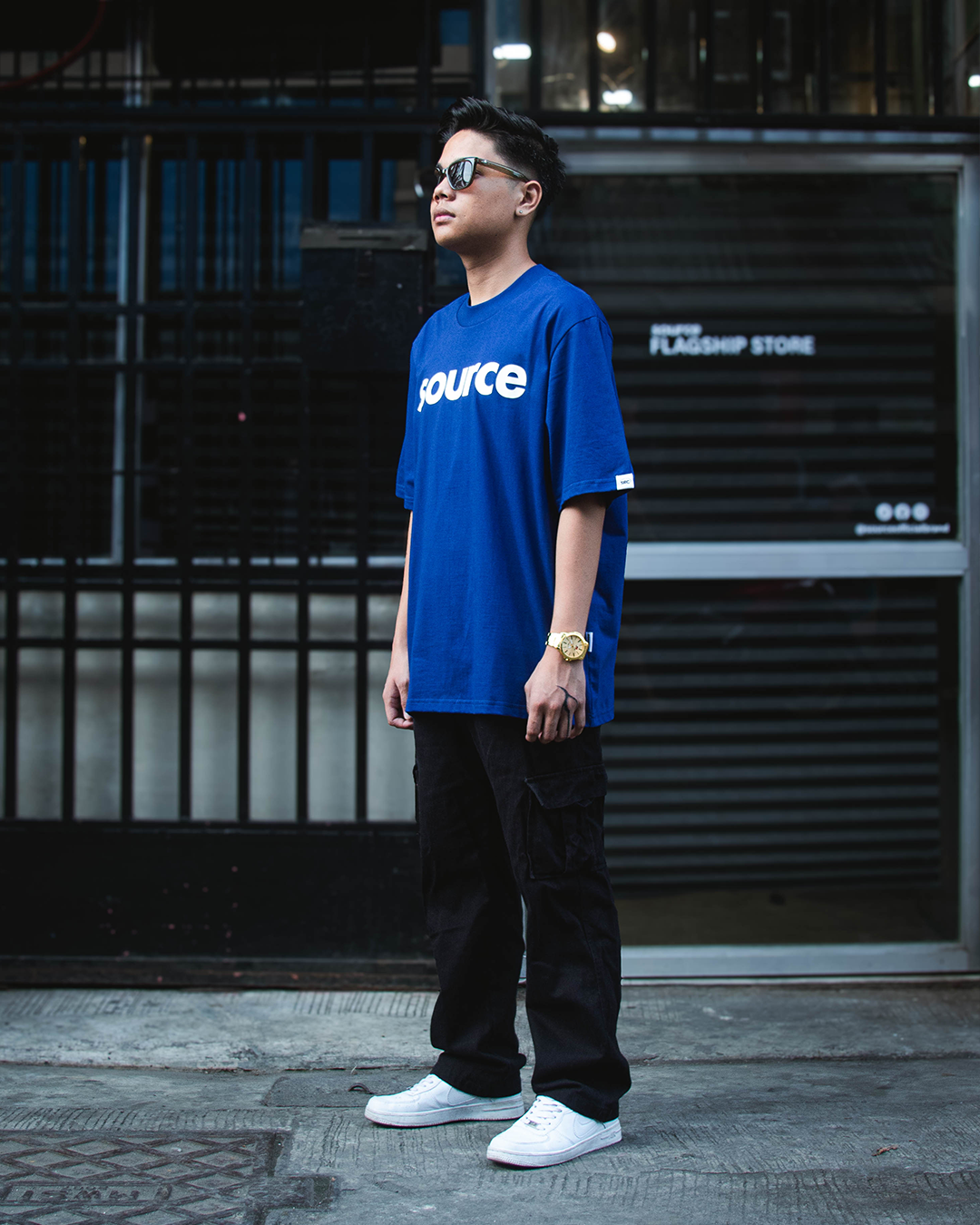 OG Logo Oversized Tee - White in Blue