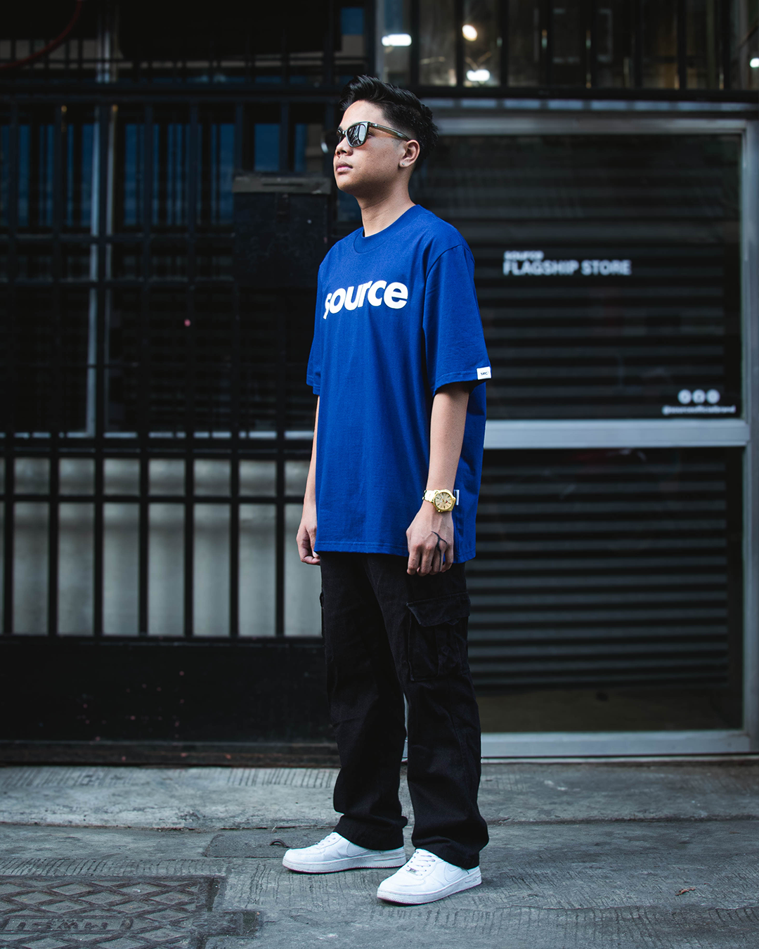 OG Logo Worldwide in Blue Oversized Tee