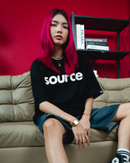 OG Logo Oversized Tee - White in Black