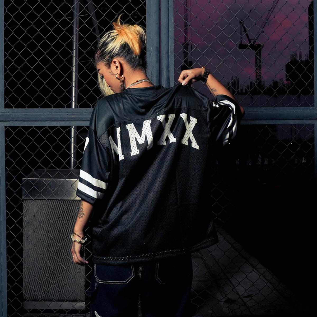 MMXX Boxy Crop Football Jersey - Black