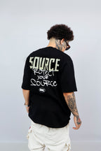 Protect Your Source Oversized Tee - Black