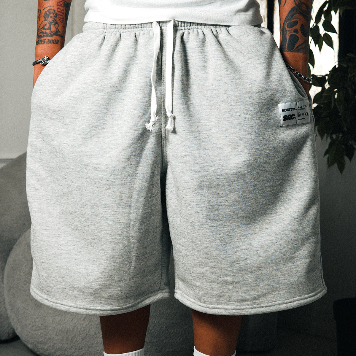 Tagged Sweatshorts - Gray
