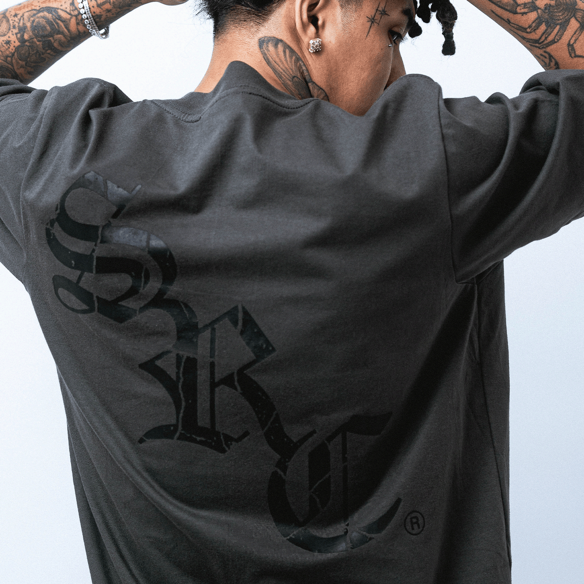 Gothic Boxy Tee - Charcoal