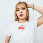 OG Logo Women's Cropped Top - Red in White