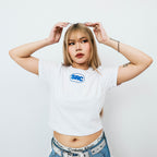 OG Logo Women's Cropped Top - Blue in White