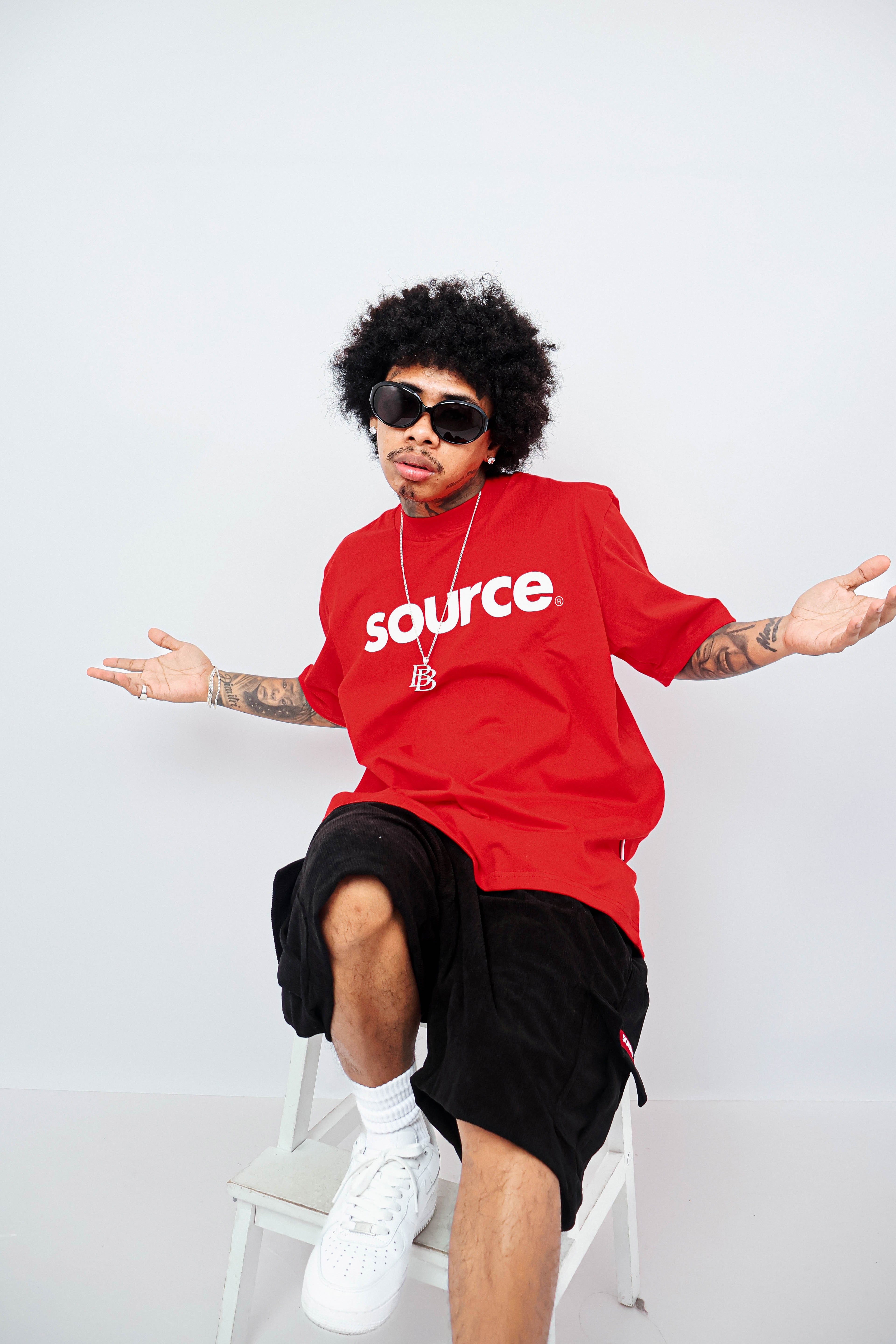 OG Logo Oversized Tee - White in Red