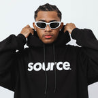 OG Logo Worldwide Pullover Hoodie - White in Black