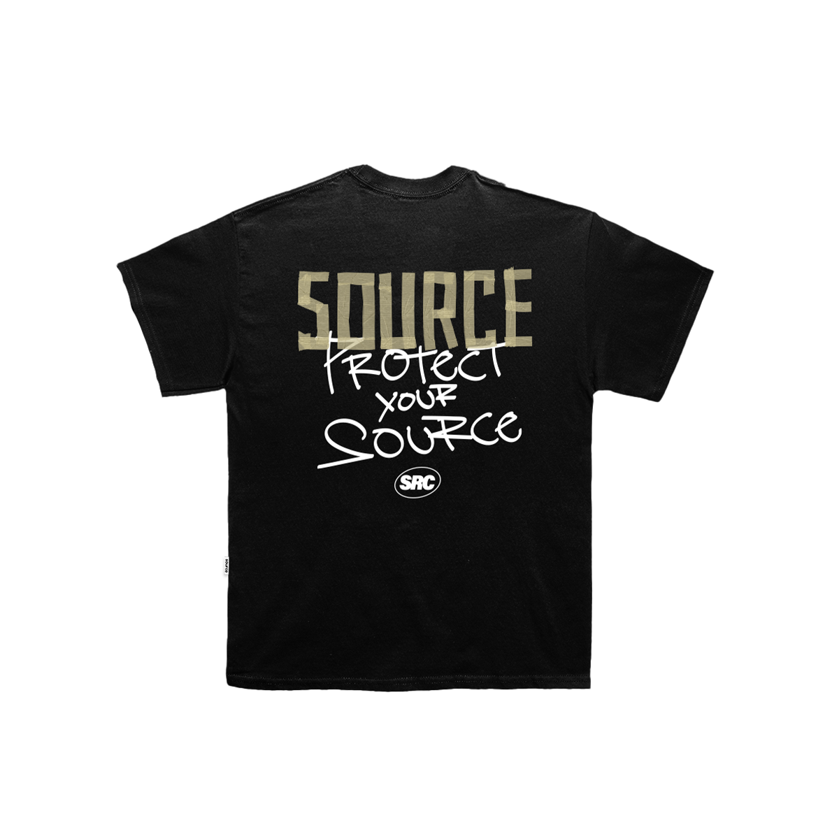 Protect Your Source in Black Oversized Tee