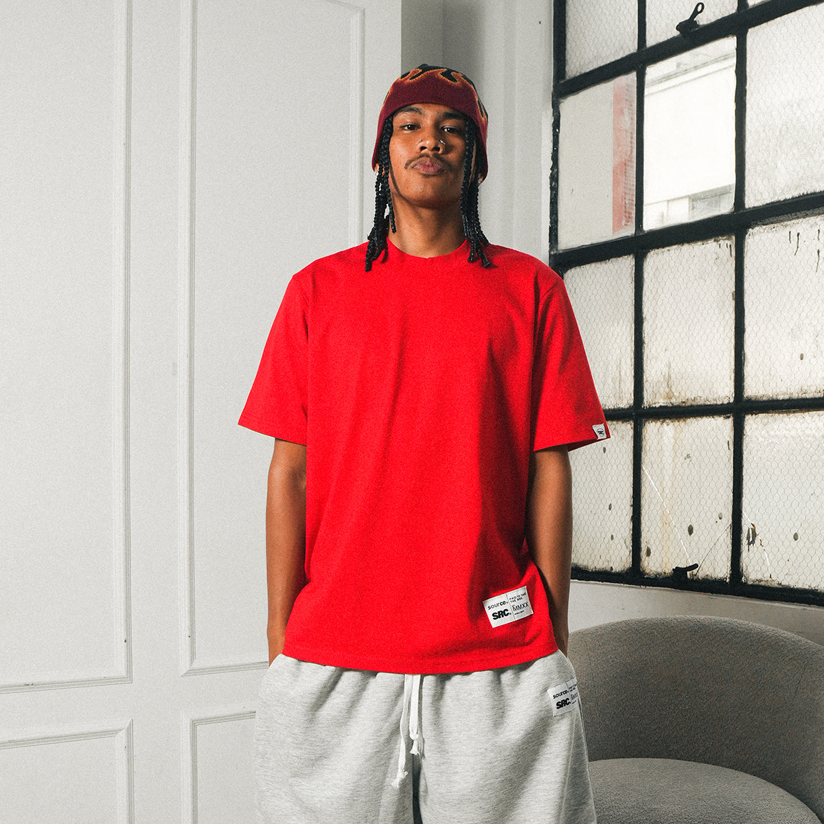 Tagged Oversized Tee - Flame