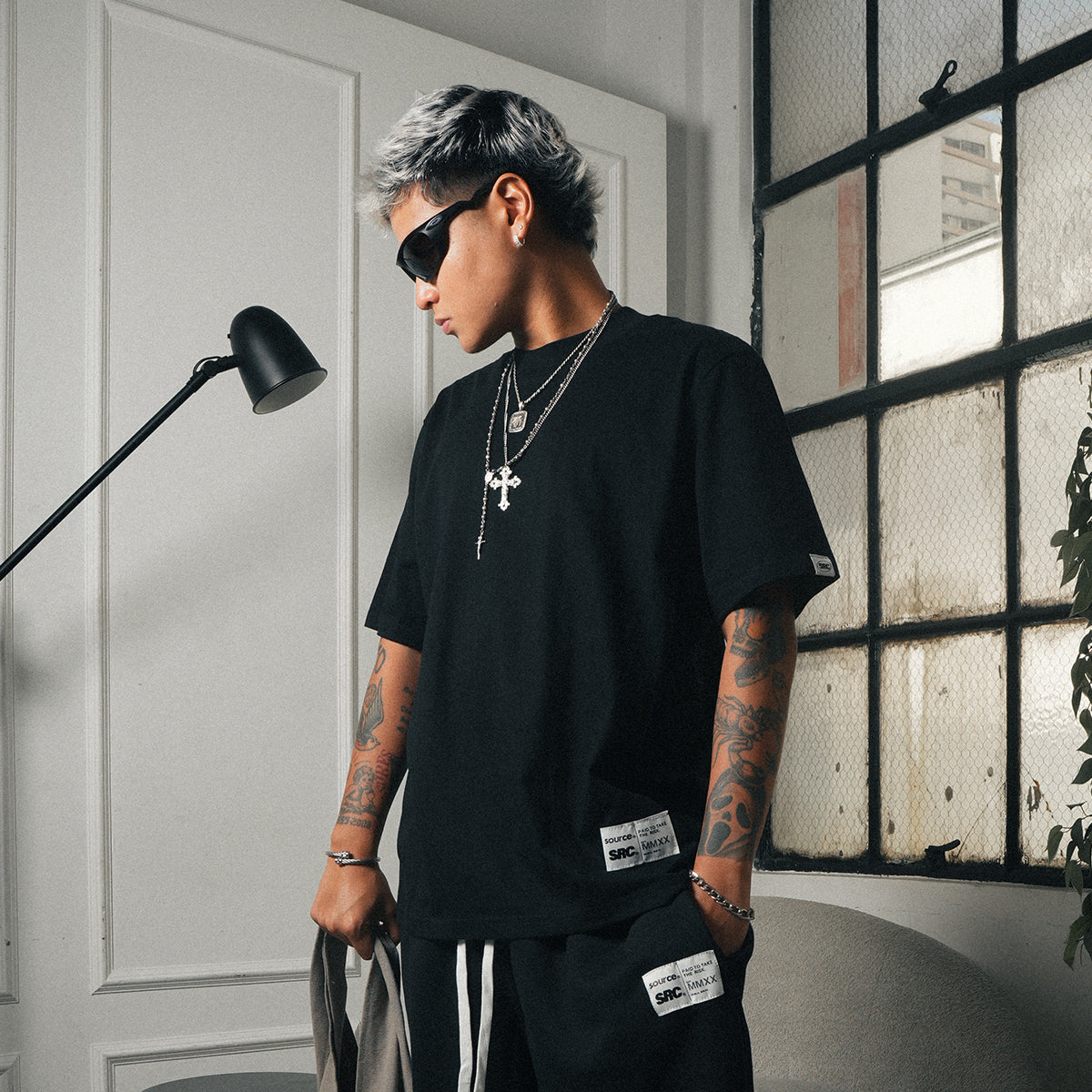 Tagged Oversized Tee - Obsidian