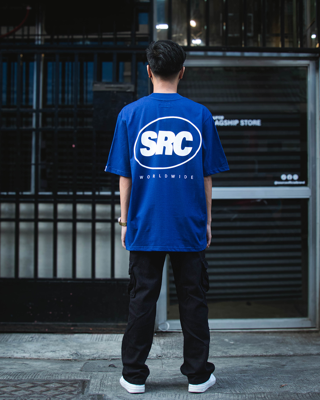 OG Logo Worldwide in Blue Oversized Tee