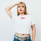 OG Logo Women's Cropped Top - Red in White