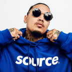 OG Logo Worldwide Pullover Hoodie - White in Blue