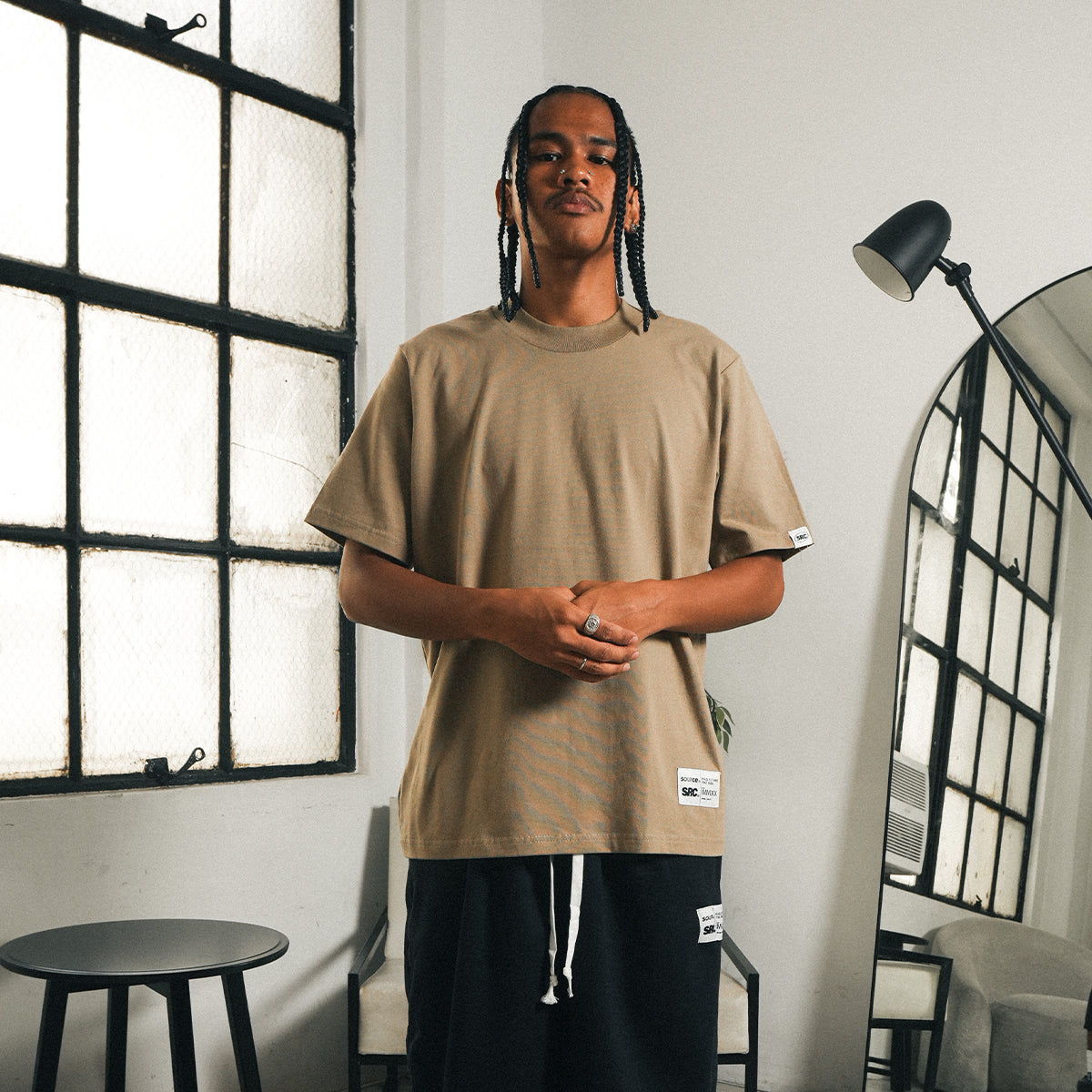 Tagged Oversized Tee - Sand