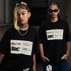 Label Oversized Tee - Black