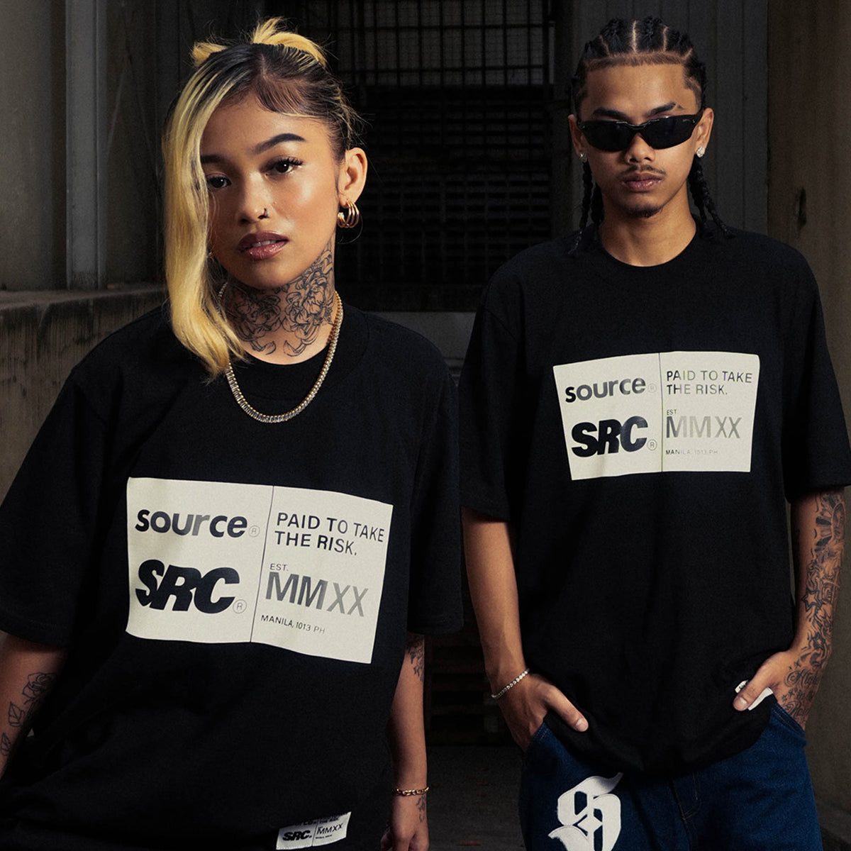 Label Oversized Tee - Black