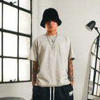 Tagged Oversized Tee - Beige