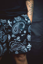 Paisley Hoops Baller Mesh Shorts - Black