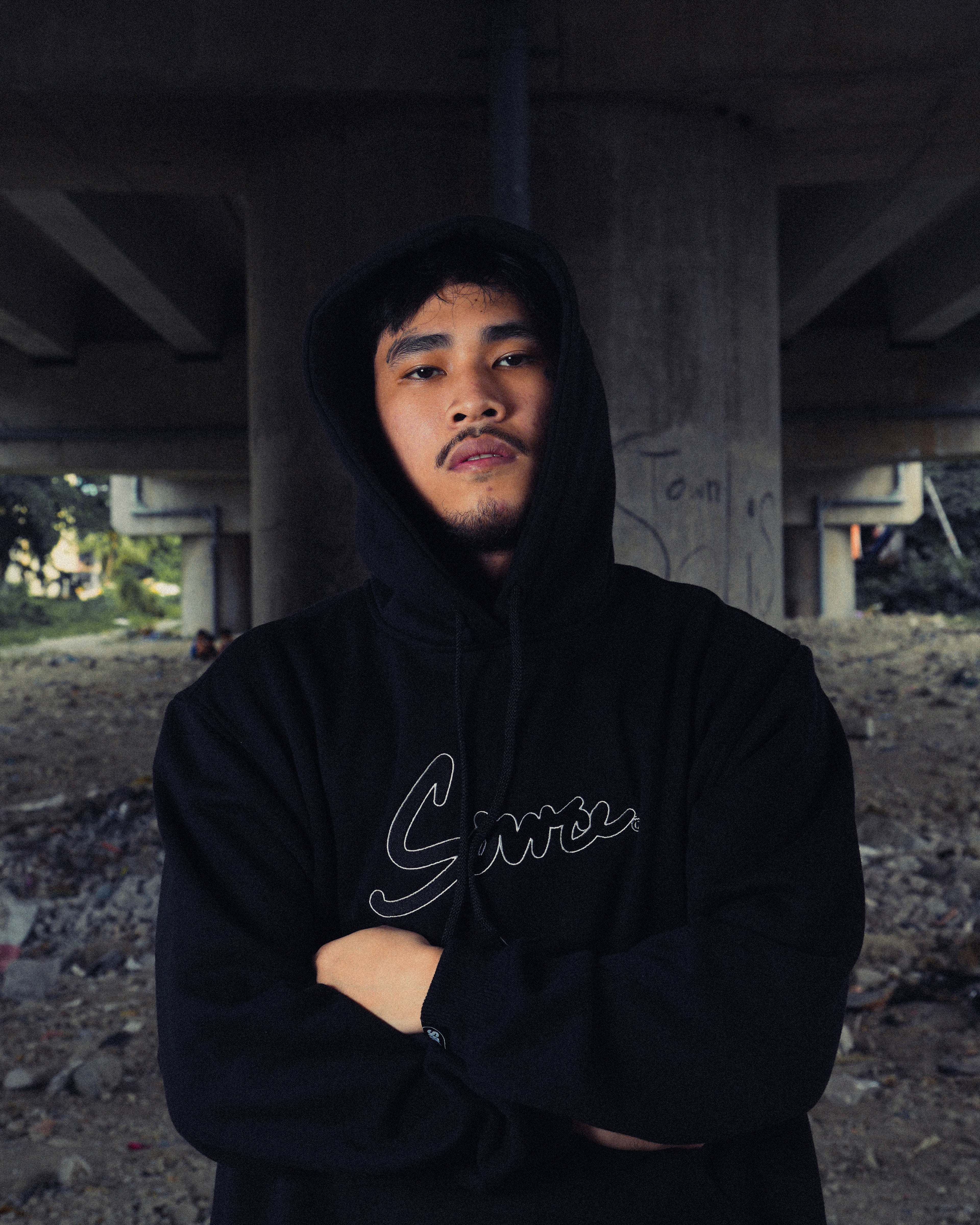 Heritage Script Pullover Hoodie - Onyx Black