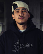 Heritage Script Pullover Hoodie - Onyx Black
