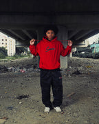 Heritage Script Pullover Hoodie - Carmine Red