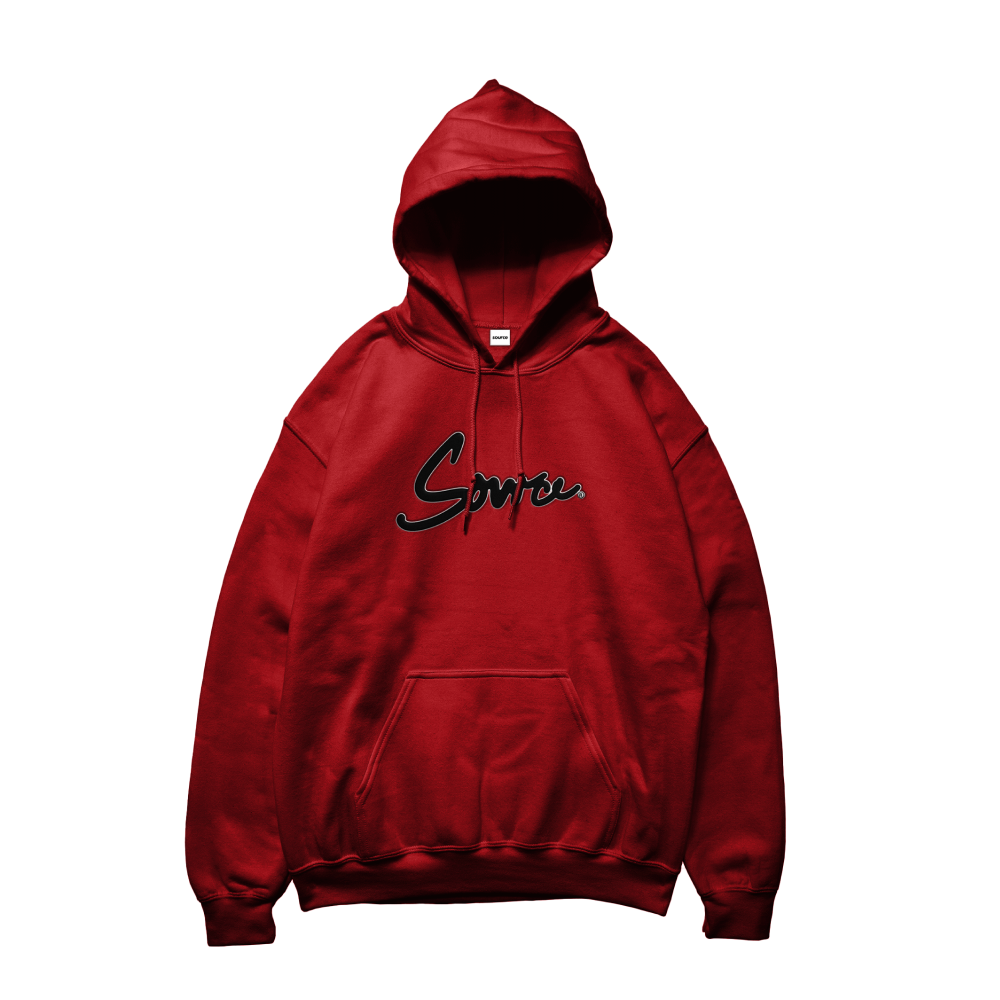 Heritage Script Pullover Hoodie - Carmine Red
