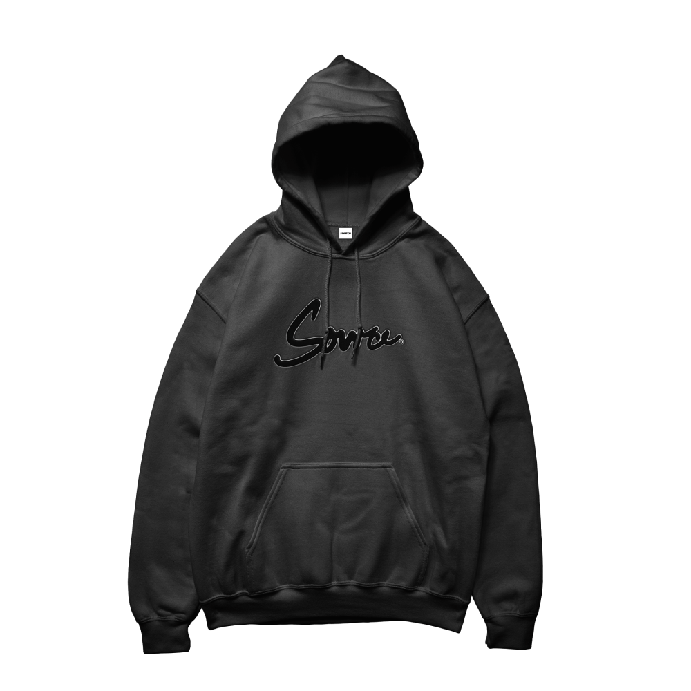 Heritage Script Pullover Hoodie - Onyx Black