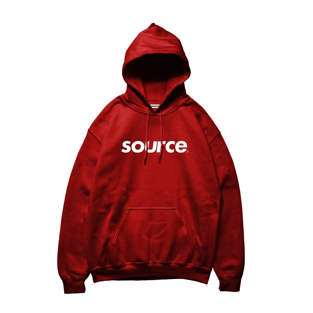 OG Logo Worldwide Pullover Hoodie - White in Red
