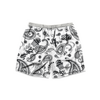Paisley Hoops Baller Mesh Shorts - White