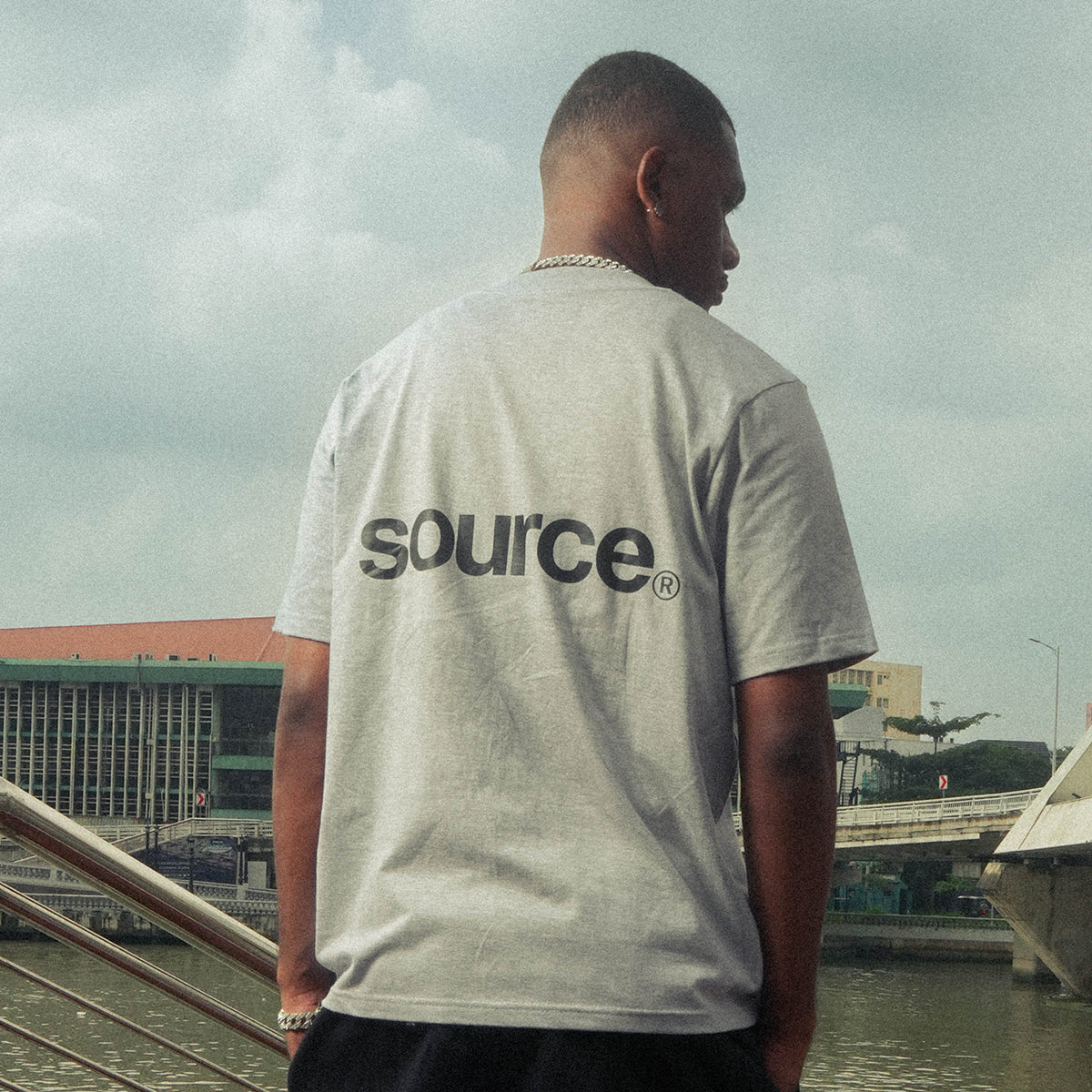 Raw Oversized Tee - Silver