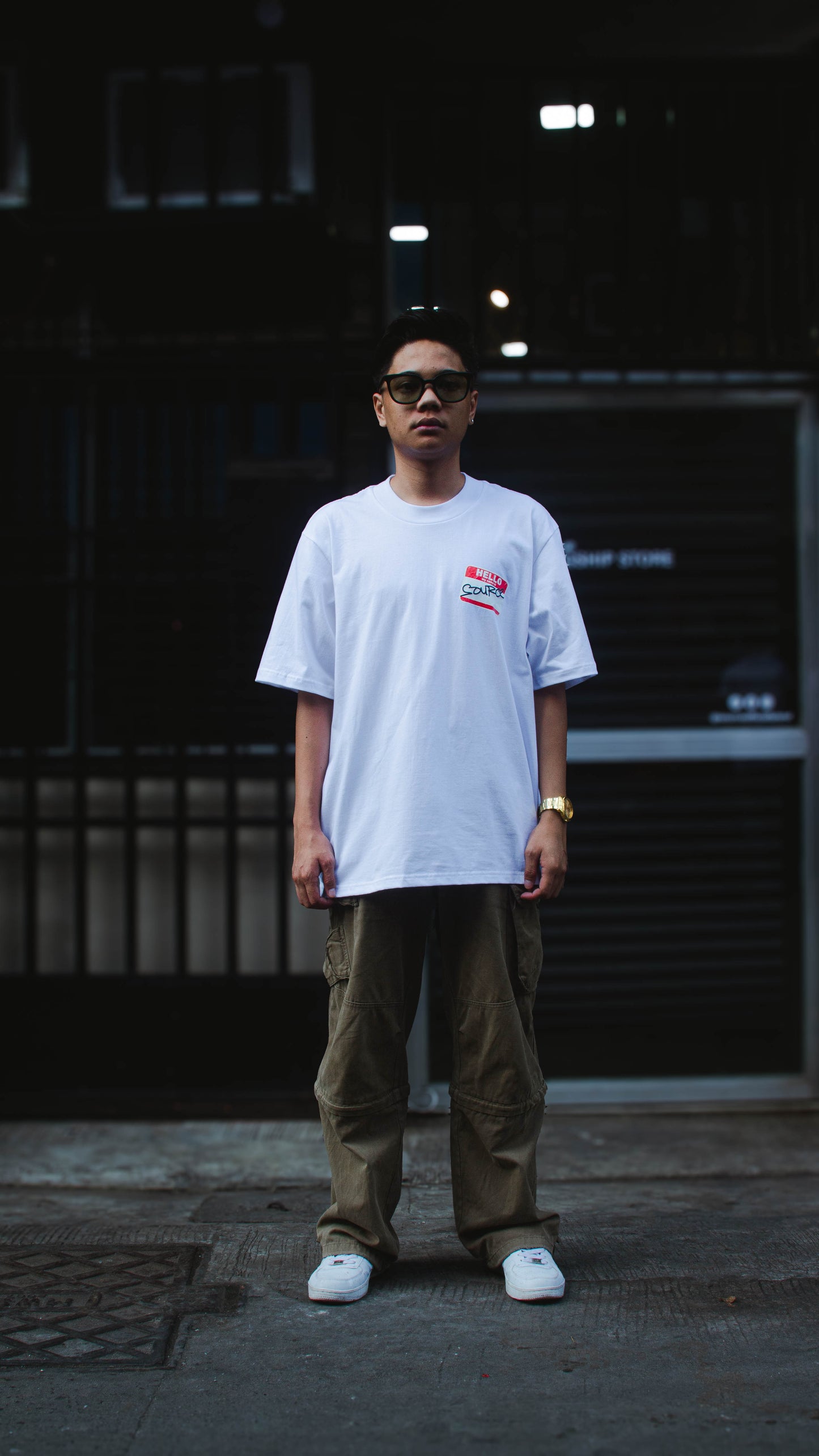 Protect Your Source in White Oversized Tee