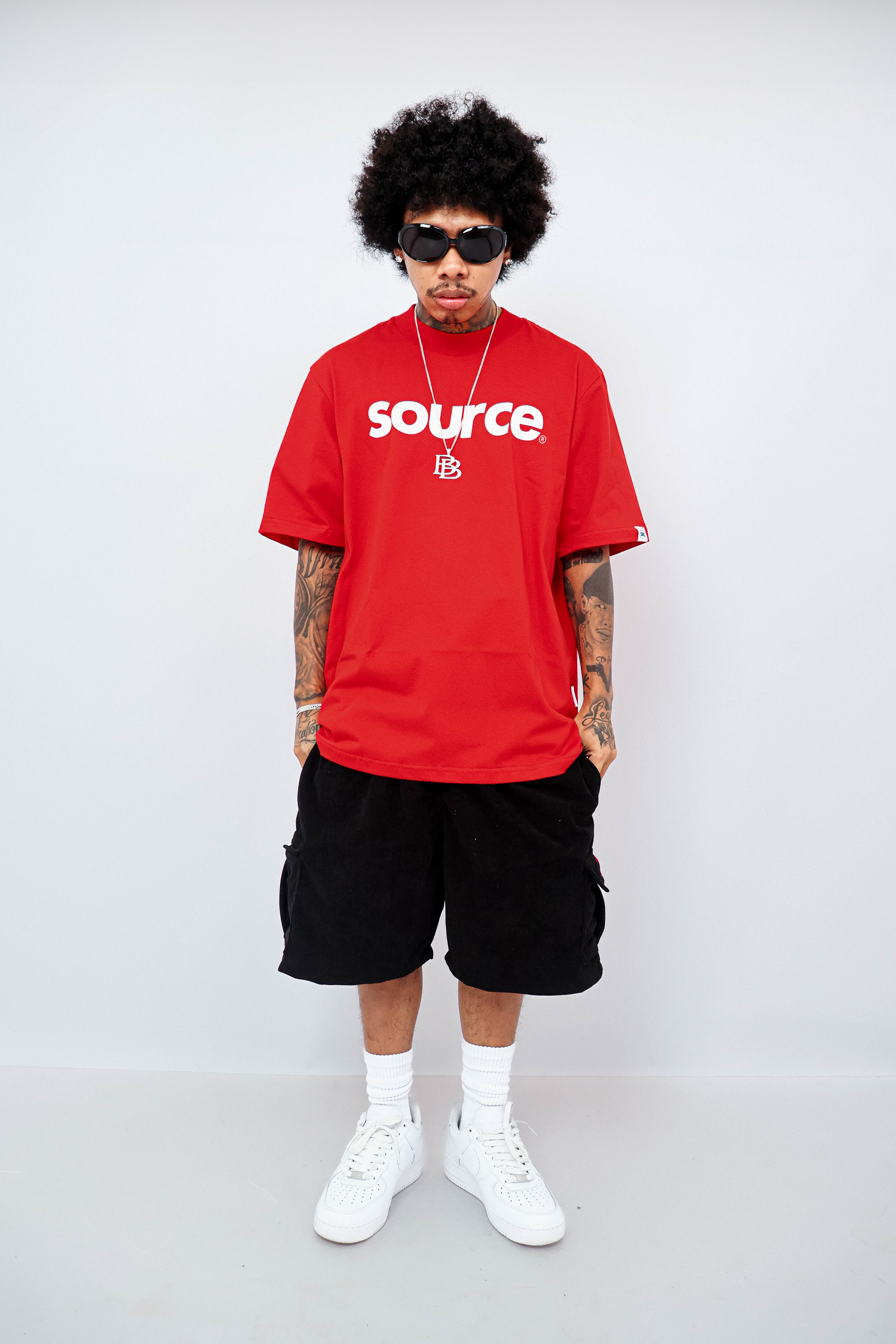 OG Logo Oversized Tee - White in Red