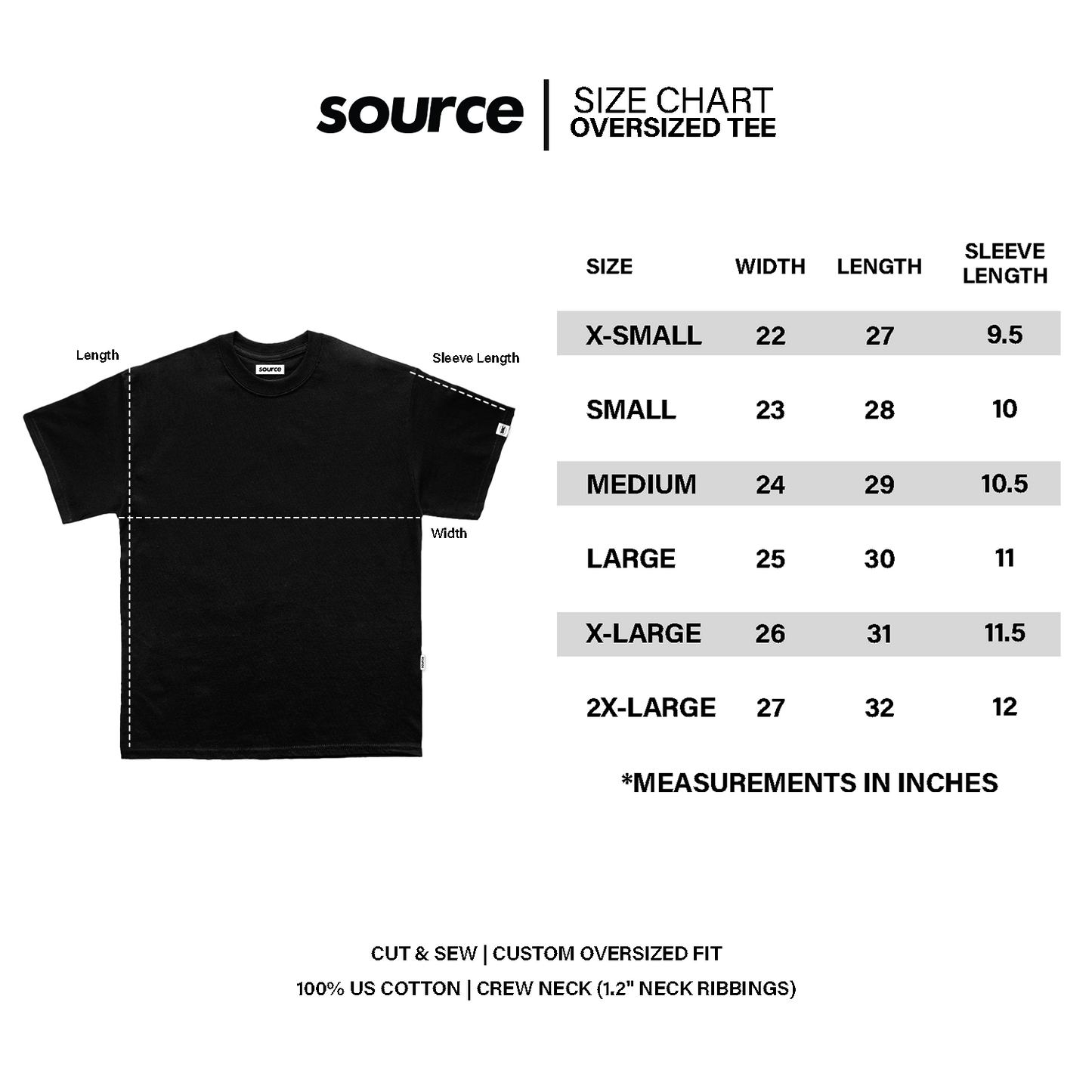 OG Logo Worldwide White in Black Oversized Tee