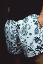 Paisley Hoops Baller Mesh Shorts - White