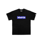 Paisley Box Logo Oversized Tee - Blue in Black