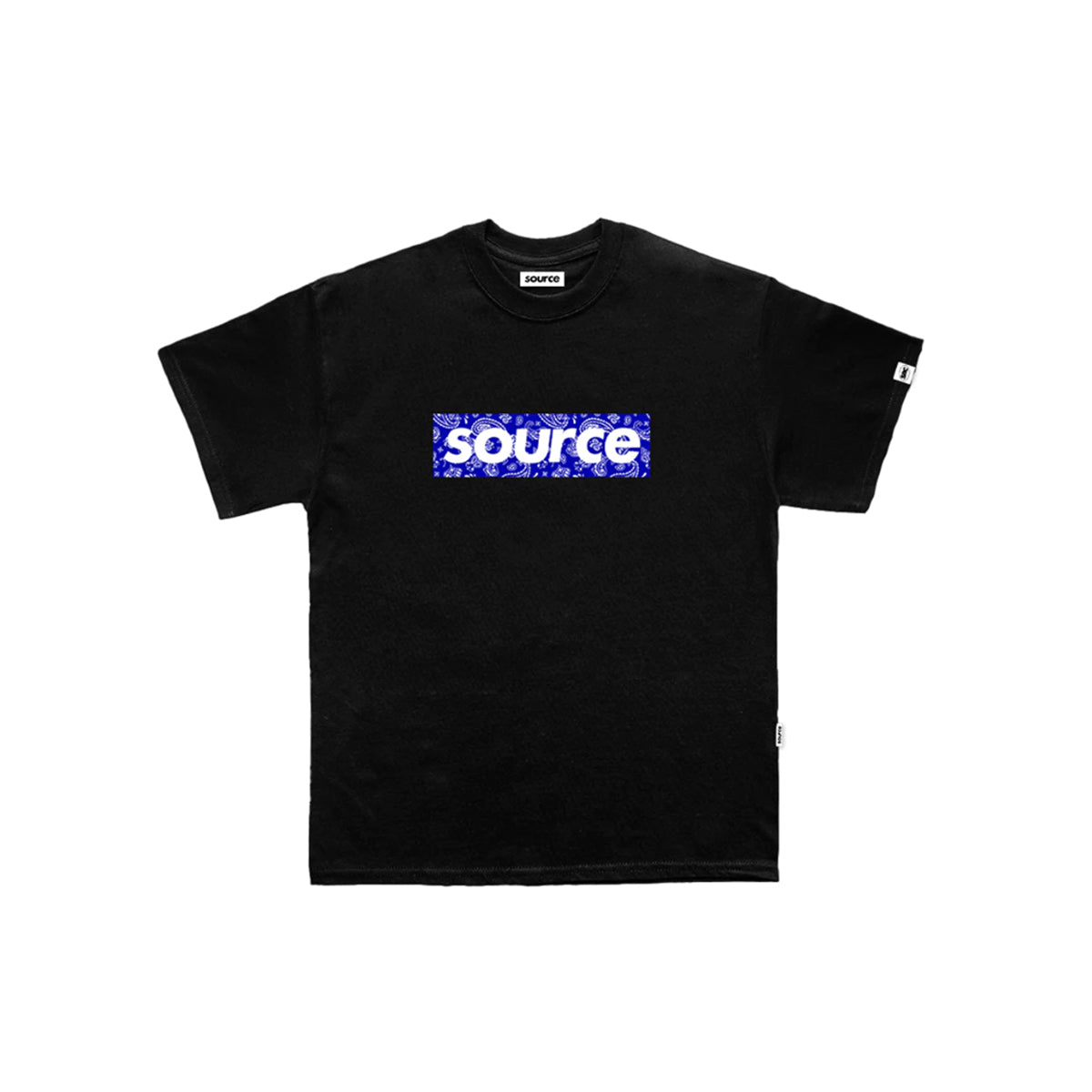 Paisley Box Logo Oversized Tee - Blue in Black