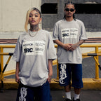 Label Oversized Tee - Silver