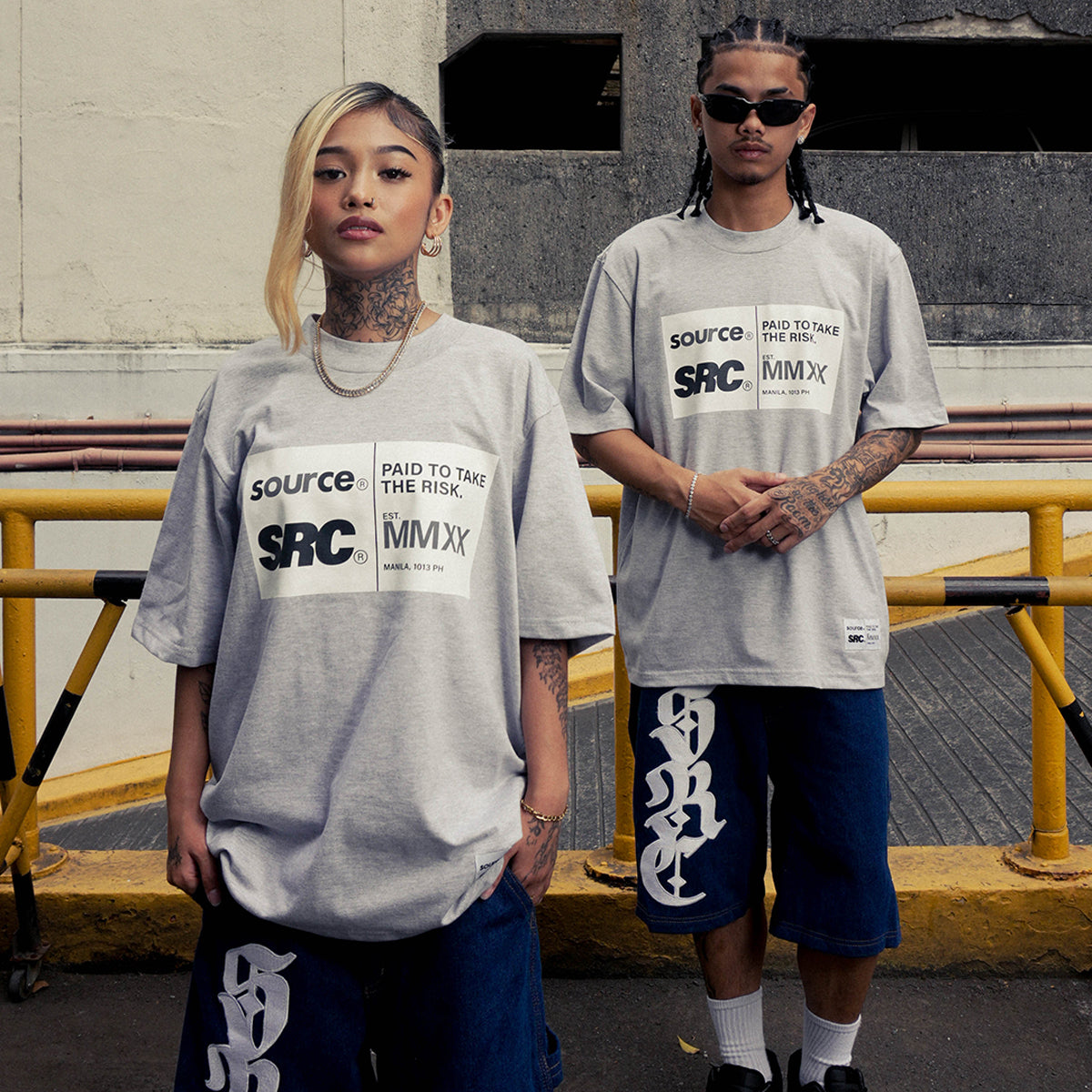 Label Oversized Tee - Silver