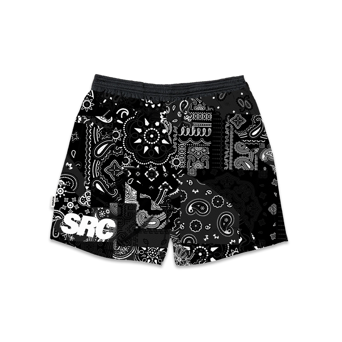 Paisley Patches Baller Mesh Shorts - Obsidian