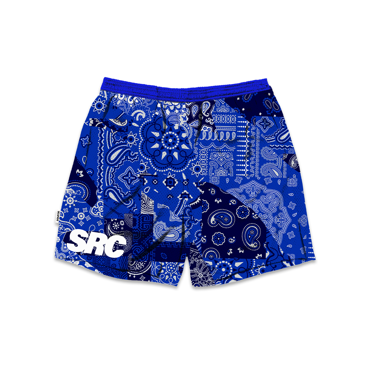 Paisley Patches Baller Mesh Shorts - Cobalt